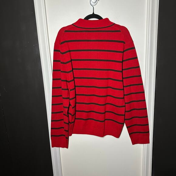 Paul Smith x Commission Men's Merino Wool Red Striped Collared Sweater Size XXL - Picture 7 of 15
